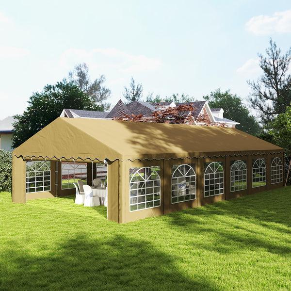 Outsunny 20'x40' Party Tent With Removable Sidewalls & 12 Windows Brown
