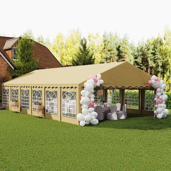 outsunny 20'x40' Party Tent with Removable Sidewalls & 12 Windows Brown