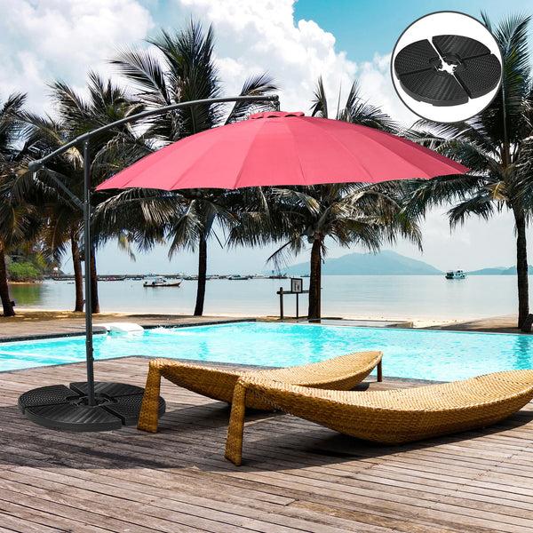 Outsunny 4-Piece HDPE Material Patio Umbrella Base Weights Sand Filled Up To 150 Lb. For Any Offset Umbrella Base Black