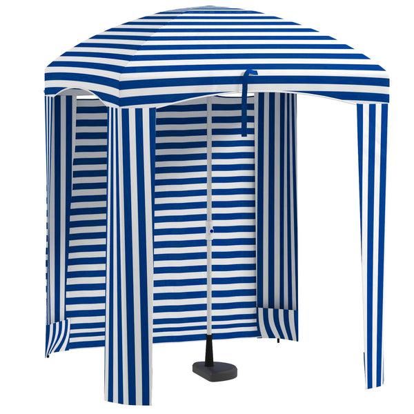 outsunny 5.8' x 5.8' Cabana Umbrella with Walls & Vents Blue & White Stripes outsunny 5.8' x 5.8' Cabana Umbrella with Walls & Vents Blue & White Stripes