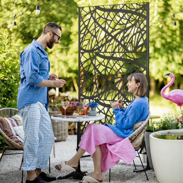 Outsunny 6.5FT Privacy Screen With Twisted Branch Design For Decorative Shade & Climbing Plants