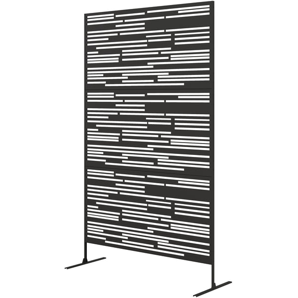 Outsunny 78" H X 48" W Garden Privacy Screen With Stand Climbing Plant Trellis Barcode Black