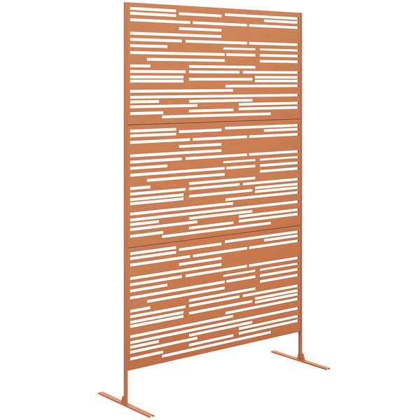 outsunny 78" H x 48" W Garden Privacy Screen with Stand Climbing Plant Trellis Barcode Brown