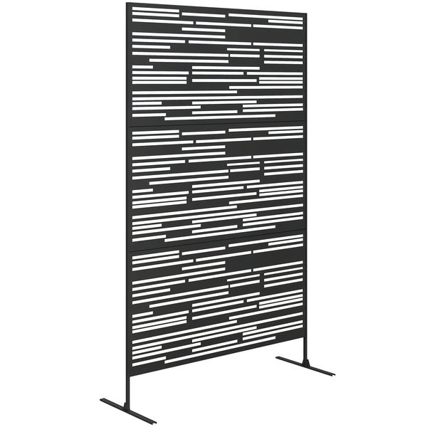 outsunny 78" H x 48" W Garden Privacy Screen with Stand Climbing Plant Trellis Barcode Black