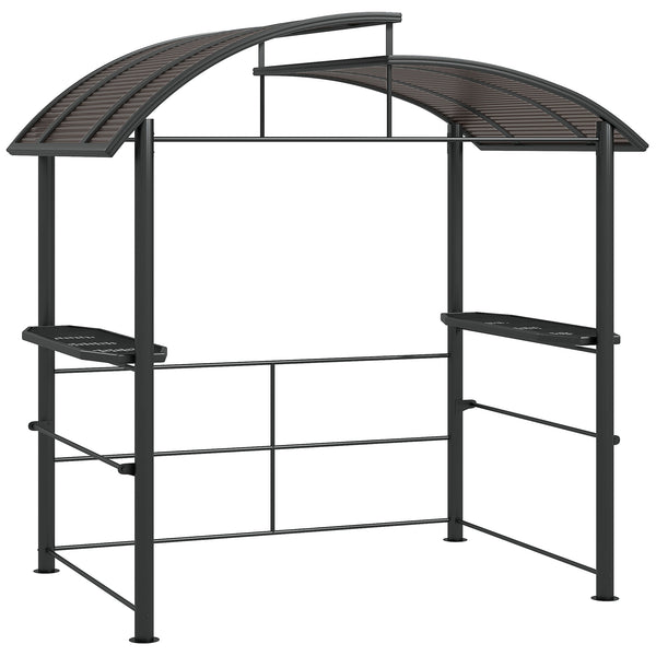 Outsunny 8' X 5' Grill Gazebo Shelter With Vented PC Roof Side Shelves