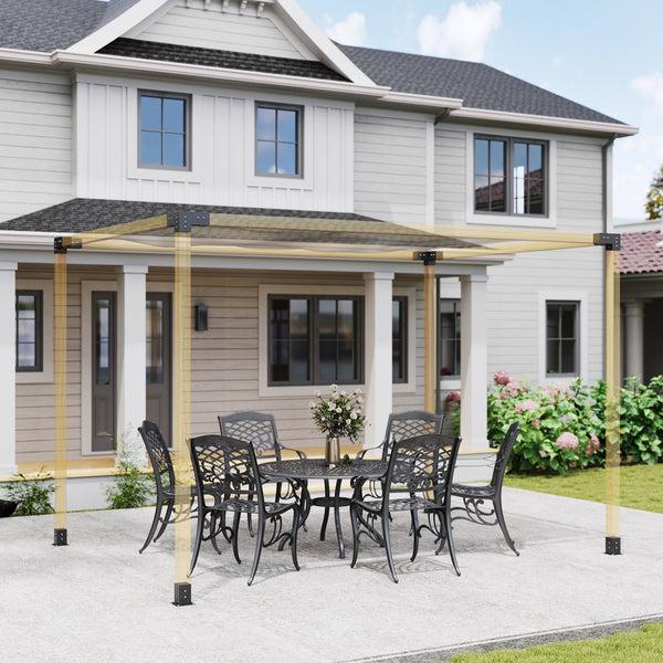 Outsunny 8PCS DIY Pergola Kit Brackets For 3.6"x3.6" Lumber 3-Way & 4-Way Corners