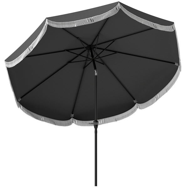outsunny 9' Outdoor Umbrella with UPF 30+ Vented Canopy & Push Tilt Charcoal Gray