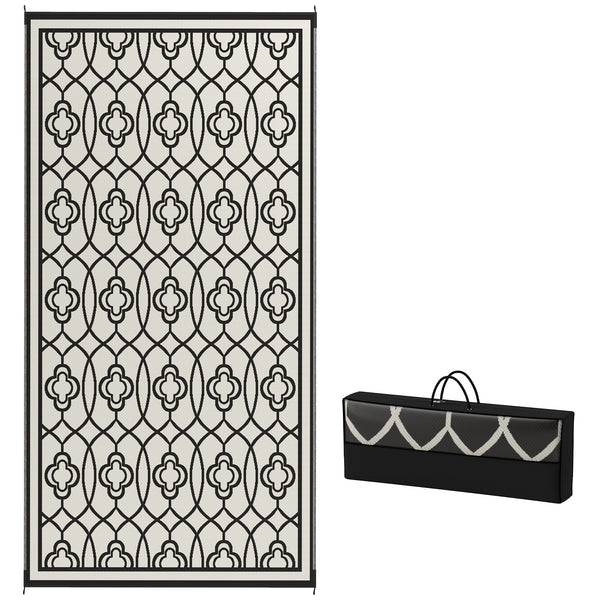 outsunny 9' x 18' Reversible Outdoor Rug Waterproof Plastic Straw with Carry Bag Black & White Lantern outsunny 9' x 18' Reversible Outdoor Rug Waterproof Plastic Straw with Carry Bag Black & White Lantern