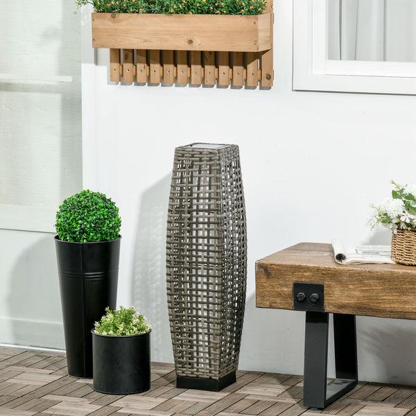 Outsunny Auto-On/Off LED Solar Pathway Light For Garden Lawn Driveway & Porch Gray