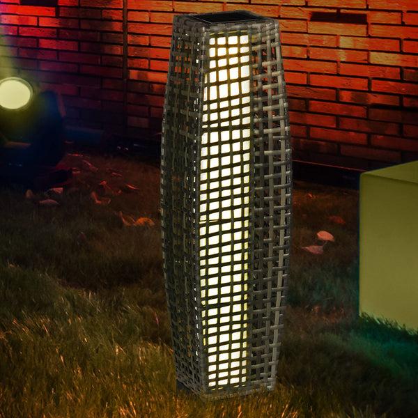Outsunny Auto-On/Off LED Solar Pathway Light For Garden Lawn Driveway & Porch Gray