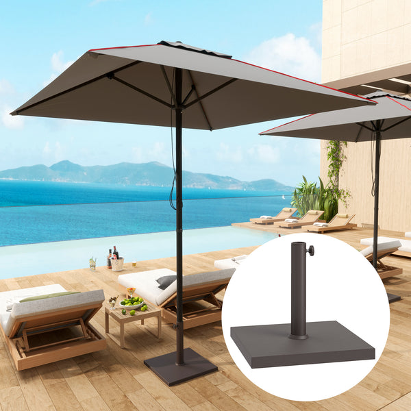 Outsunny Patio Umbrella Base 32 Lbs Concrete Heavy Duty Umbrella Base Outdoor Umbrella Stand Patio Umbrella Holder For 1.5"/1.9" Umbrella Poles For Outdoor Lawn Poolside Brown
