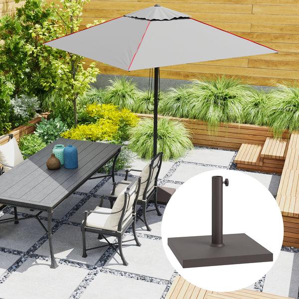 Outsunny Patio Umbrella Base 32 Lbs Concrete Heavy Duty Umbrella Base Outdoor Umbrella Stand Patio Umbrella Holder For 1.5"/1.9" Umbrella Poles For Outdoor Lawn Poolside Brown