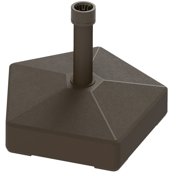 Outsunny Patio Umbrella Base Holder Heavy Duty Outdoor Umbrella Stand Base Filled Up To 42lbs With Stand Or 33lbs With Water For Garden Poolside Brown