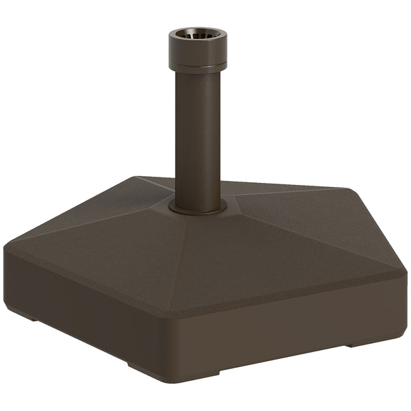 outsunny Patio Umbrella Base Holder Heavy Duty Outdoor Umbrella Stand Base Filled Up to 42lbs with Stand or 33lbs with Water for Garden Poolside Brown