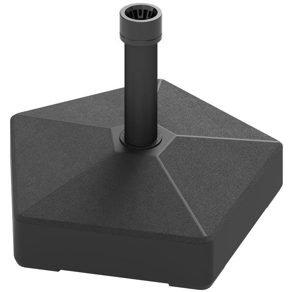 Outsunny Patio Umbrella Base Holder Heavy Duty Outdoor Umbrella Stand Base Filled Up To 42lbs With Stand Or 33lbs With Water For Garden Poolside Black