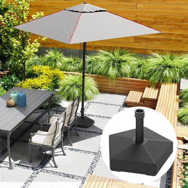 Outsunny Patio Umbrella Base Holder Heavy Duty Outdoor Umbrella Stand Base Filled Up To 42lbs With Stand Or 33lbs With Water For Garden Poolside Black