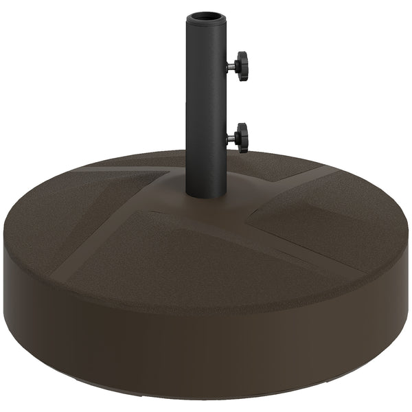 outsunny Patio Umbrella Base Holder Heavy Duty Outdoor Umbrella Stand Base Filled Up to 66lbs with Stand or 55lbs with Water for Garden Poolside Brown