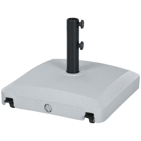 Outsunny Patio Umbrella Base With Wheels 53lbs Water Or 66lbs Sand Filled Gray