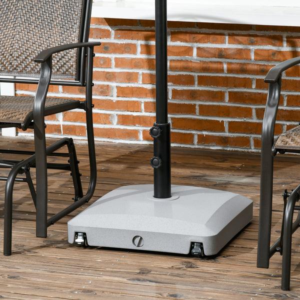 Outsunny Patio Umbrella Base With Wheels 53lbs Water Or 66lbs Sand Filled Gray