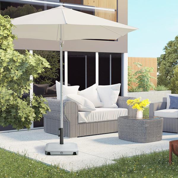 Outsunny Patio Umbrella Base With Wheels 53lbs Water Or 66lbs Sand Filled Gray