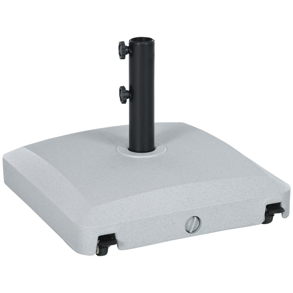 outsunny Patio Umbrella Base with Wheels 53lbs Water or 66lbs Sand Filled Gray