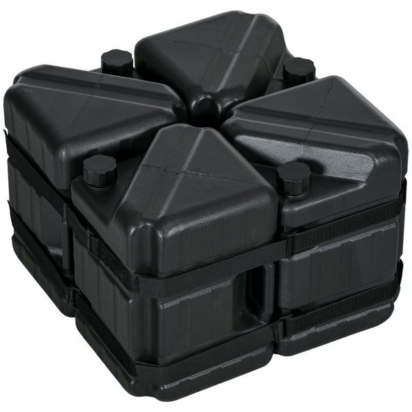 Outsunny Set Of 4 Straight Leg Canopy Weights HDPE Water Or Sand Filled Tent Weights For Pop Up Canopy With Built-in Handles And Secure Straps 115LBS