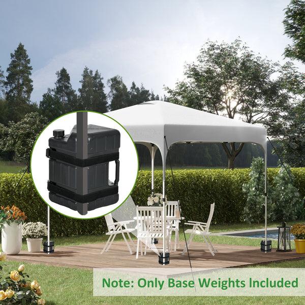 Outsunny Set Of 4 Straight Leg Canopy Weights HDPE Water Or Sand Filled Tent Weights For Pop Up Canopy With Built-in Handles And Secure Straps 115LBS
