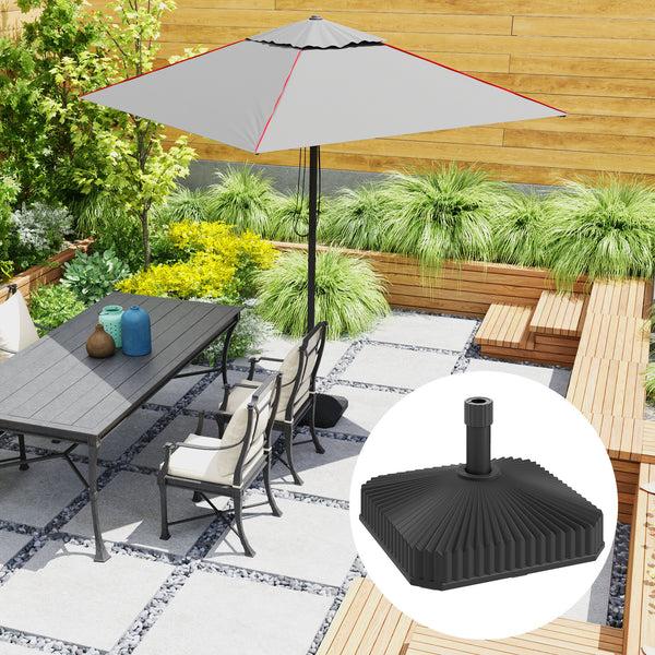 Outsunny Square Patio Umbrella Base Holder Heavy Duty Outdoor Umbrella Stand Base Filled Up To 42lbs With Stand Or 33lbs With Water For Garden Poolside Black
