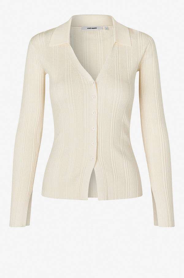 Oval Square Alga Knit Blouse