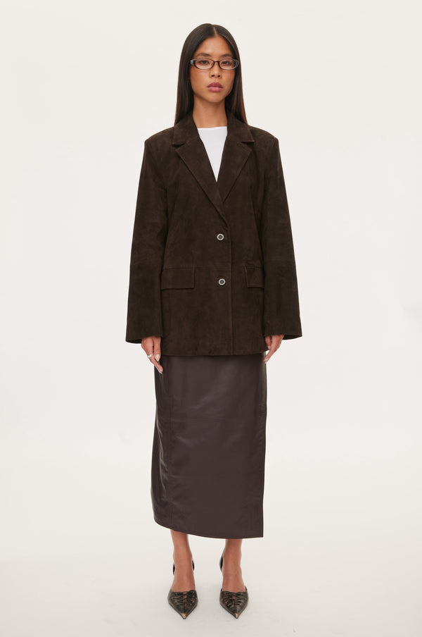 oval square Bella Suede Blazer