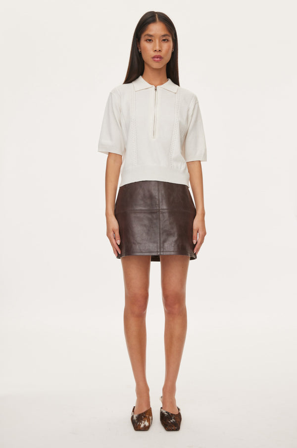 oval square Billie Leather Skirt
