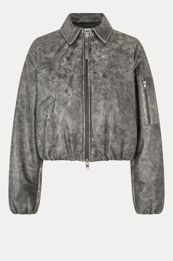 Oval Square Bold Leather Bomber