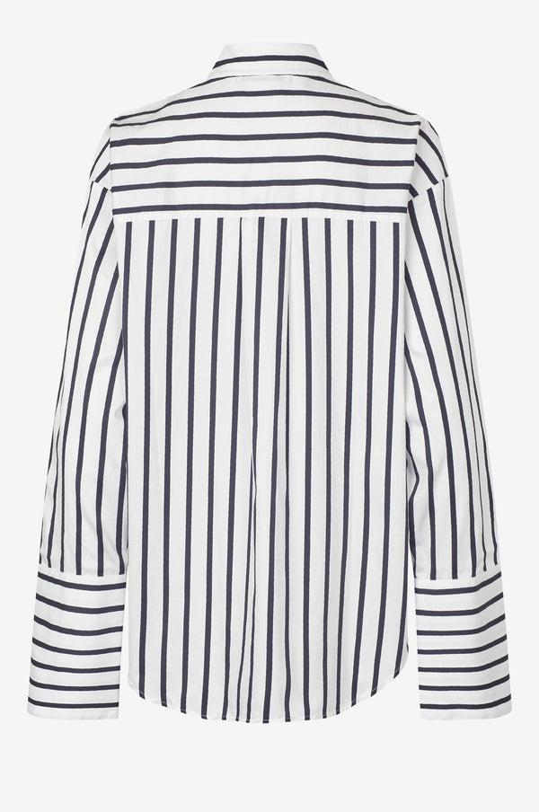 Oval Square Daily Striped Oversized Shirt
