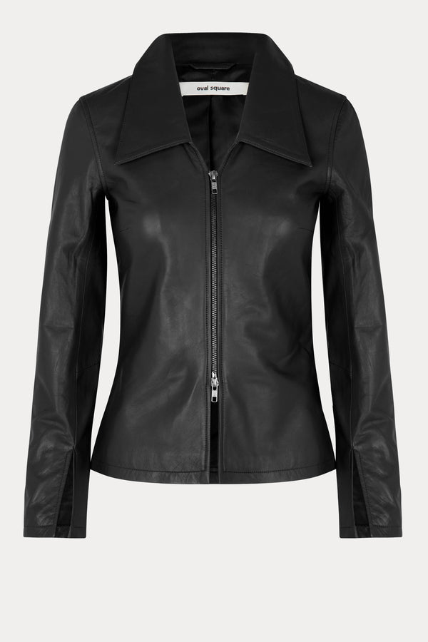 Oval Square Deep Leather Blouse