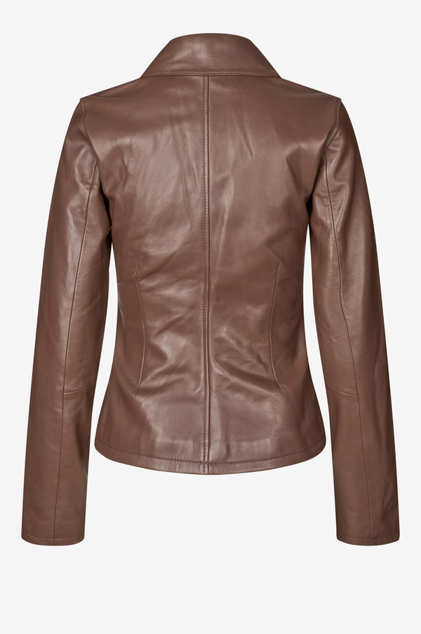 Oval Square Deep Leather Blouse