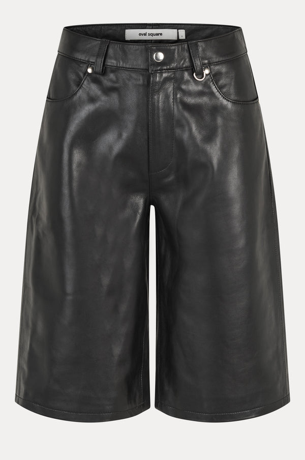 Oval Square Deep Leather Shorts