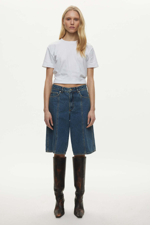 oval square Edie Denim Shorts