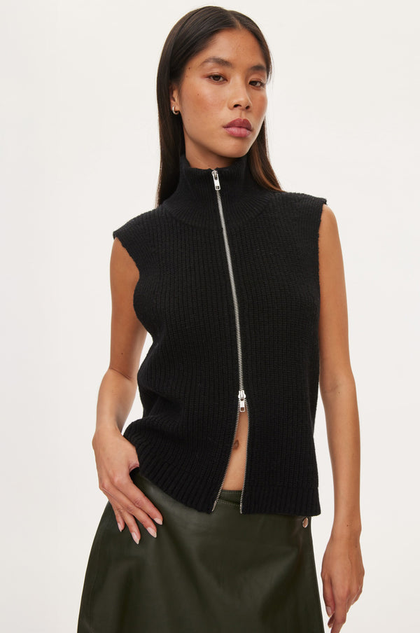 Oval Square Fave Knit Zip Vest