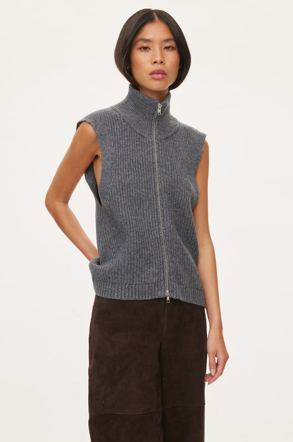 Oval Square Fave Knit Zip Vest