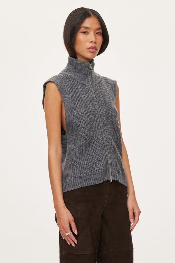 Oval Square Fave Knit Zip Vest