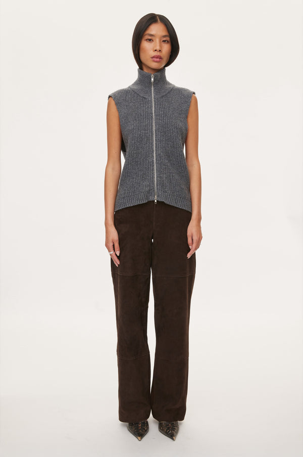 oval square Fave Knit Zip Vest