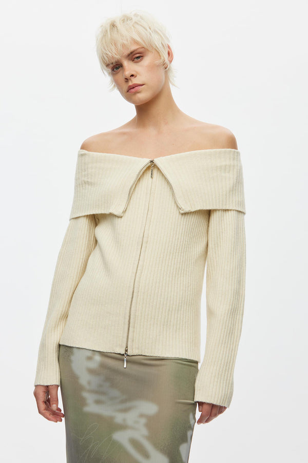 Oval Square Fave Zip Cardigan