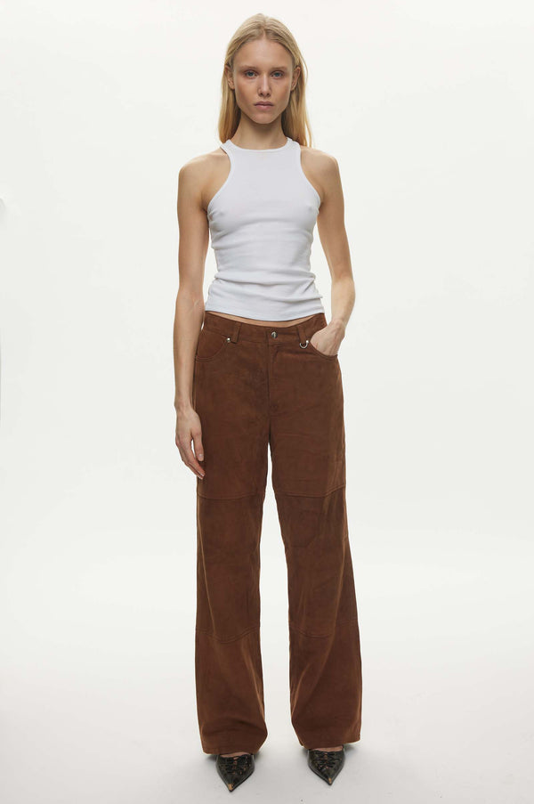oval square Future Suede Trousers