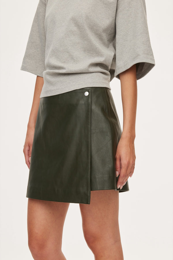 Oval Square Glory Leather Skirt
