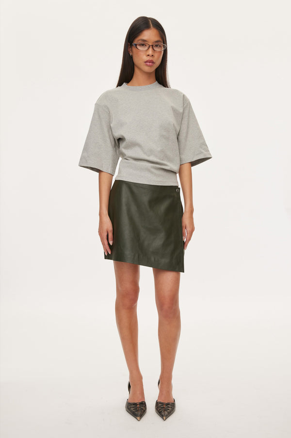 oval square Glory Leather Skirt