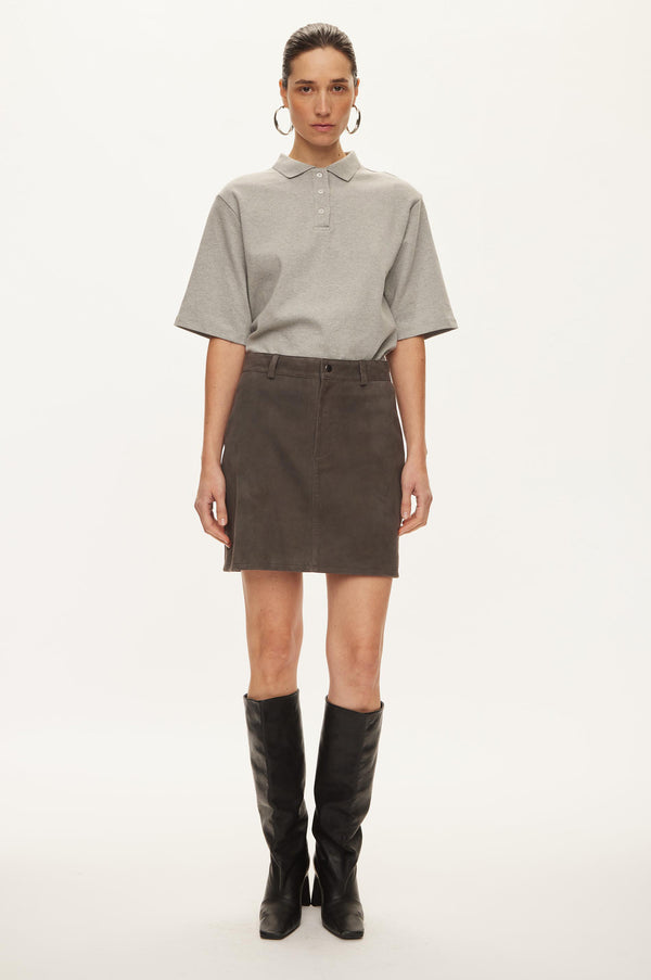 oval square Kylie Suede Skirt