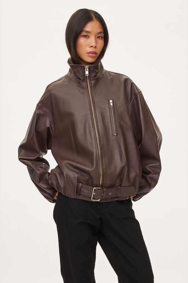 Oval Square Lenny Leather Jacket