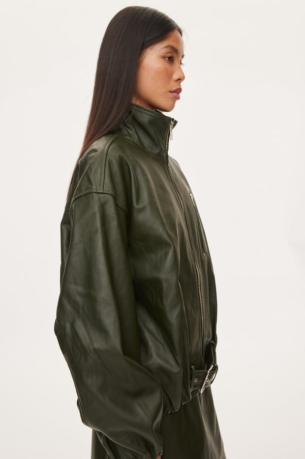 Oval Square Lenny Leather Jacket