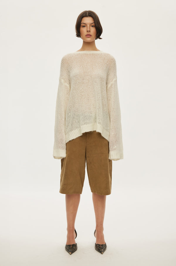 oval square Light Oversized Knit