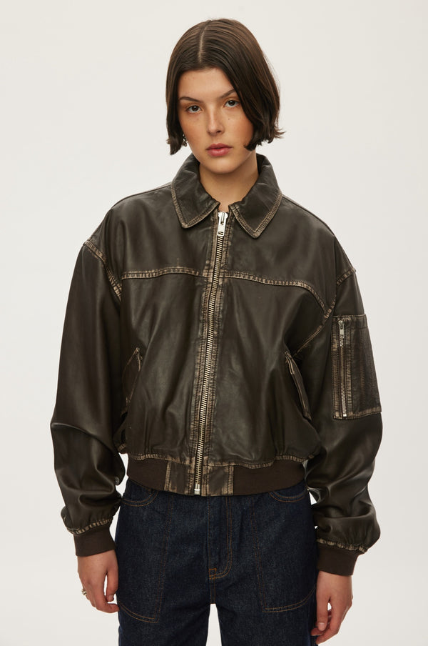 Oval Square OSRocker Leather Bomber